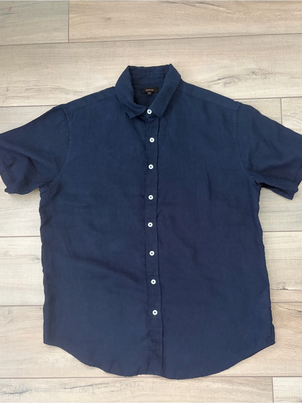 Quince Short Sleeve Linen Button Down Sz Large